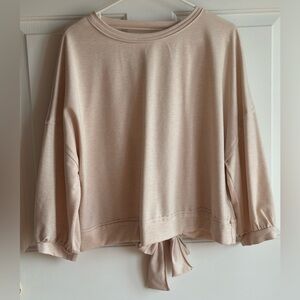 Women's Size Large Blush Colored Boutique Open Tie-Back Top NWOT